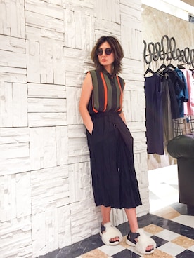 「OUTRO SOL（アウトロ ソル）のアイテム」を使った、uca.さん（レディース・163cm）の夏コーディネート