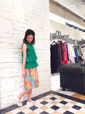 「プリーツ」｜uca.さん（レディース・163cm）の夏コーディネート