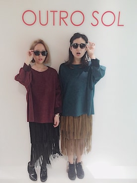 「OUTRO SOL（アウトロ ソル）のアイテム」を使った、uca.さん（レディース・163cm）の秋コーディネート