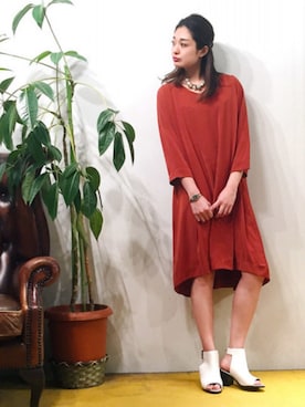 「アイテム（ドレス）」を使った、uca.さん（レディース・163cm）の冬コーディネート