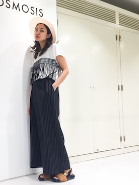 「ストローハット」｜uca.さん（レディース・163cm）の春コーディネート