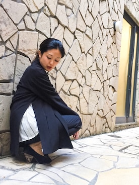 「セットアップスタイル」｜「アイテム（その他アウター）」を使った、uca.さん（レディース・163cm）の秋コーディネート