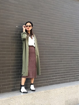 「OSMOSIS（オズモーシス）のアイテム（シューズ）」を使った、uca.さん（レディース・163cm）の秋コーディネート