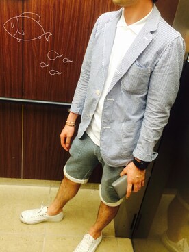 「CONVERSE（コンバース）のスニーカー（スニーカー、ホワイト系）」を使った、しおりやまさん（レディース・162cm）の夏コーディネート