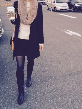 「LOUIS VUITTON（ルイヴィトン）のママからもらった（ショルダーバッグ、ブラウン系）」を使った、しおりやまさん（レディース・162cm）の冬コーディネート