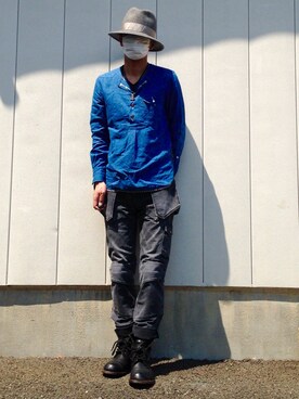 「n(n)（エヌエヌ）のアイテム」を使った、keiGさん（メンズ・175cm）の春コーディネート