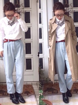 「アダムエロペ」｜「アイテム（ブーツ）」を使った、emi★★さん（レディース・161cm）の冬コーディネート