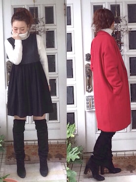 「UNSQUEAKY（アンスクウィーキー）のアイテム」を使った、emi★★さん（レディース・161cm）の冬コーディネート