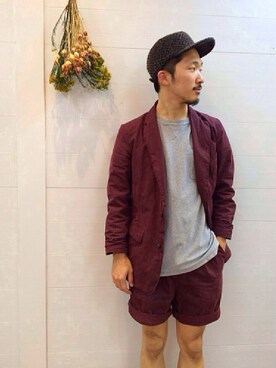 「BASISBROEK（バシスブルック）のアイテム（ジャケット/アウター）」を使った、YutaYanagihoriさん（メンズ・164cm）の夏コーディネート