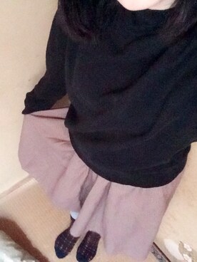 「Champion（チャンピオン）のアイテム（スウェット、ブラック系）」を使った、ゆりんちょさん（レディース・160cm）の春コーディネート