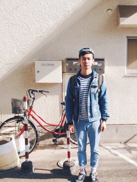 「PULL&BEAR（プルアンドベア）のアイテム（デニムジャケット）」を使った、chiehさん（メンズ・167cm）の秋コーディネート