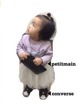 「1歳3ヶ月」｜「アイテム（スウェット）」を使った、himariさん（キッズ・70cm）の秋コーディネート