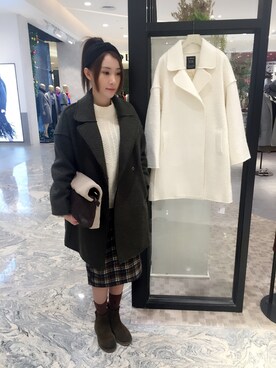 「w closet」｜「アイテム（ダウンジャケット/コート）」を使った、冬妮さん（レディース・167cm）の冬コーディネート