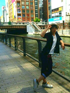 「アイテム（ラッピングキット、グリーン系）」を使った、kissさん（メンズ・175cm）の春コーディネート