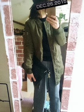 「黒ニット」｜ERさん（レディース・161cm）の冬コーディネート