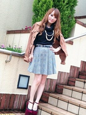 「キュロットパンツ」｜「アイテム（ジャケット/アウター）」を使った、INGNI（イング）さん（レディース・148cm）の秋コーディネート