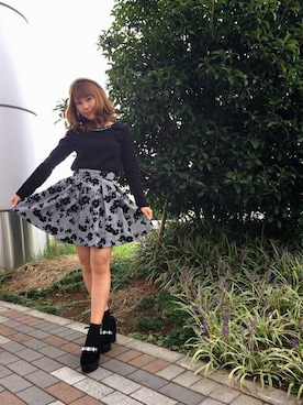 「アンゴラ」｜「アイテム（ハンチング/ベレー帽）」を使った、INGNI（イング）さん（レディース・151cm）の秋コーディネート