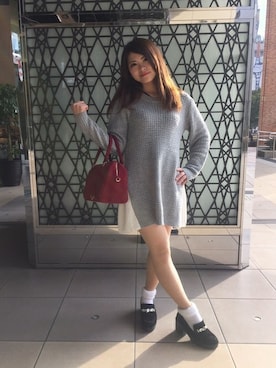 「アイテム（ボストンバッグ、レッド系）」を使った、INGNI（イング）さん（レディース・165cm）の秋コーディネート