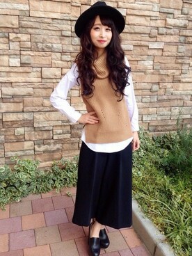 「ハット」｜「アイテム（アンサンブル）」を使った、INGNI（イング）さん（レディース・157cm）の冬コーディネート