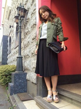「スカーチョ」｜「アイテム（ミリタリージャケット）」を使った、INGNI（イング）さん（レディース・154cm）の冬コーディネート