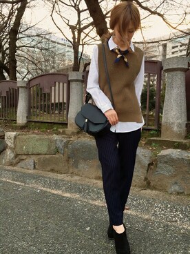 「リラックスパンツ」｜「アイテム（財布/小物）」を使った、INGNI（イング）さん（レディース・158cm）の冬コーディネート