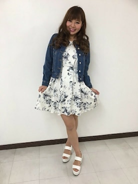 「ウェッジソール」｜「アイテム（デニムジャケット）」を使った、INGNI（イング）さん（レディース・163cm）の春コーディネート