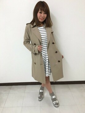「ウェッジソール」｜「アイテム（トレンチコート）」を使った、INGNI（イング）さん（レディース・150cm）の春コーディネート