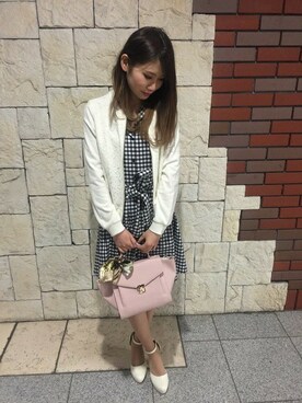 「INGNI（イング）の【5/10ヒルナンデスご紹介商品】チェーン柄/スカーフ-2016ＳＳ-（バンダナ/スカーフ）」を使った、INGNI（イング）さん（レディース・157cm）の春コーディネート