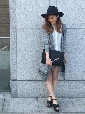 「スキッパーシャツ」｜「アイテム（その他アウター）」を使った、INGNI（イング）さん（レディース・157cm）の春コーディネート