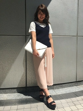 「ウェッジソール」｜「アイテム（アンサンブル）」を使った、INGNI（イング）さん（レディース・155cm）の春コーディネート