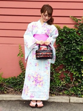 「ウィンドウペン」｜「アイテム（浴衣）」を使った、INGNI（イング）さん（レディース・151cm）の夏コーディネート