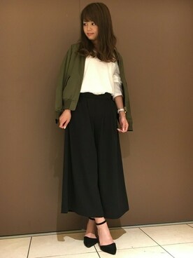 「スカンツ」｜「アイテム（MA-1）」を使った、INGNI（イング）さん（レディース・158cm）の秋コーディネート