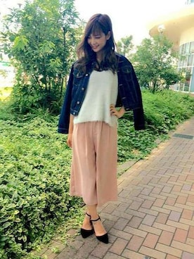 「フェザー」｜「アイテム（デニムジャケット）」を使った、INGNI（イング）さん（レディース・164cm）の秋コーディネート
