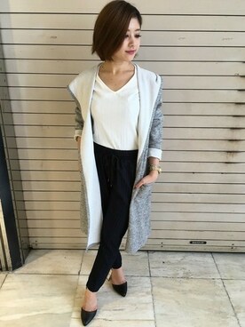 「リラックスパンツ」｜「アイテム（その他アウター）」を使った、INGNI（イング）さん（レディース・155cm）の秋コーディネート