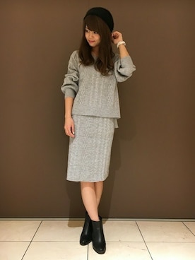 「ニットアップ」｜「アイテム（帽子）」を使った、INGNI（イング）さん（レディース・158cm）の秋コーディネート