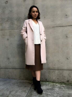 「定番」｜「アイテム（チェスターコート）」を使った、INGNI（イング）さん（レディース・154cm）の秋コーディネート