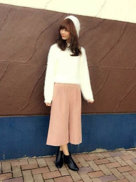 「フェザー」｜「アイテム（ハンチング/ベレー帽）」を使った、INGNI（イング）さん（レディース・164cm）の秋コーディネート