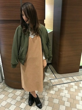 「キャミソールワンピ」｜「アイテム（ジャケット/アウター）」を使った、INGNI（イング）さん（レディース・160cm）の秋コーディネート