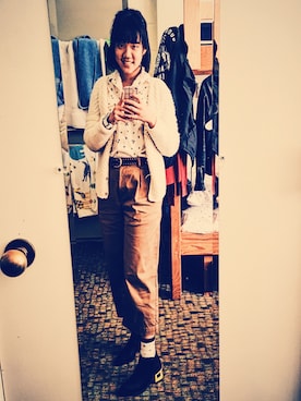 「vintage style」｜「アイテム（ノーカラージャケット）」を使った、Arrow Changさん（レディース・160cm）の秋コーディネート