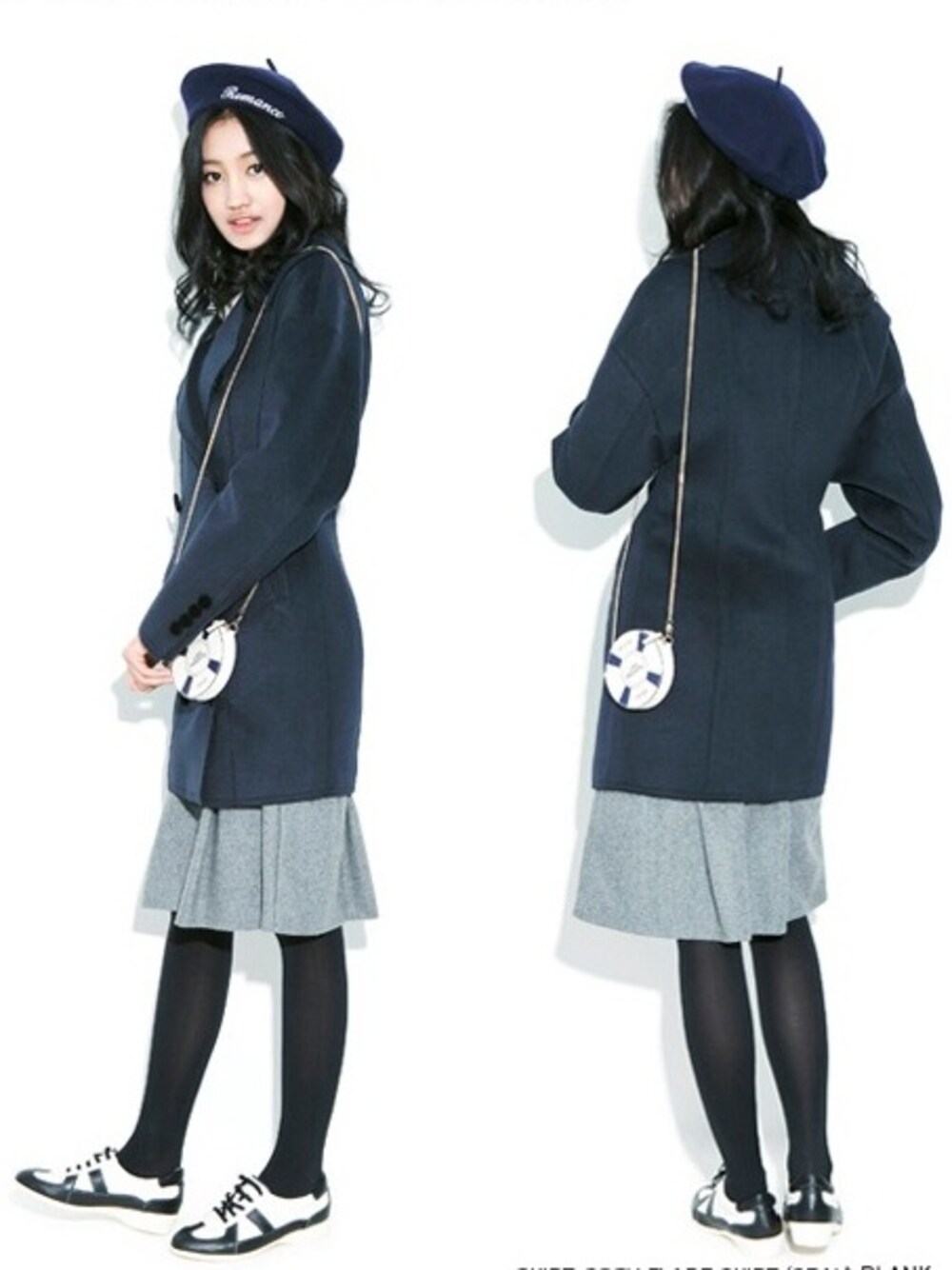 ホワイト系のスニーカーを着用したレディースの冬コーディネートの1枚目の写真