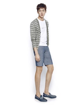 「アイテム（モカシン/デッキシューズ）」を使った、AMON_movementさん（メンズ・183cm）の春コーディネート