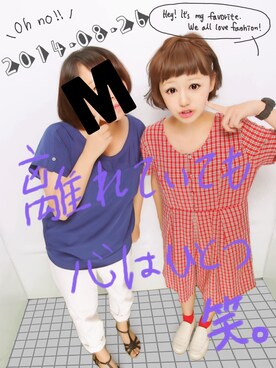 「赤い靴下」｜「アイテム（つなぎ/オールインワン）」を使った、ちゃきさん（レディース・150cm）の夏コーディネート