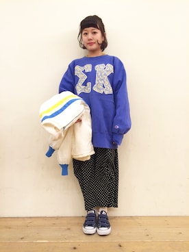 「白タイツ」｜「アイテム（ブルゾン）」を使った、ちゃきさん（レディース・152cm）の冬コーディネート