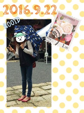 「UNIQLO（ユニクロ）のWOMEN ウルトラストレッチジーンズ（デニムパンツ）」を使った、はるるさん（レディース・167cm）の秋コーディネート