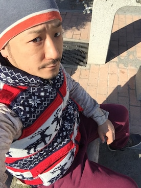 「アイテム（ダウンベスト、その他）」を使った、MatsuuraSusumuさん（メンズ・167cm）の冬コーディネート