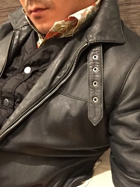 「アレキサンダーワン」｜「アイテム（ライダースジャケット）」を使った、MatsuuraSusumuさん（メンズ・167cm）の春コーディネート