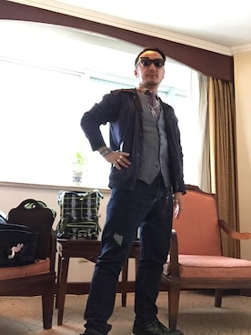 「アイテム（ナイロンジャケット）」を使った、MatsuuraSusumuさん（メンズ・167cm・30代）の春コーディネート
