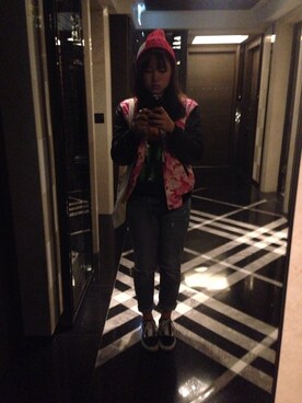 「IZZUE（イズゥー）のアイテム（帽子）」を使った、Hesterさん（レディース・164cm）の冬コーディネート