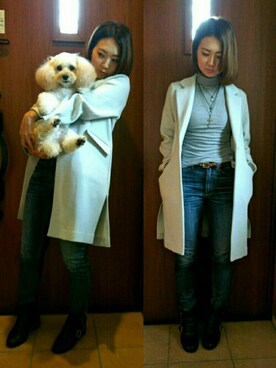 「Doux archives（ドゥアルシーヴ）のアイテム（その他アウター）」を使った、yuriさん（レディース・153cm）の秋コーディネート