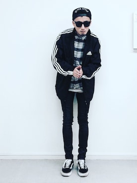 「BLACK SCALE（ブラックスケール）のアイテム（帽子）」を使った、TSUNAさん（メンズ・174cm）の冬コーディネート